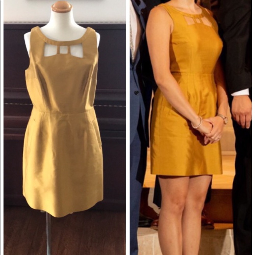 Gold Maeve Dress Silk/Wool